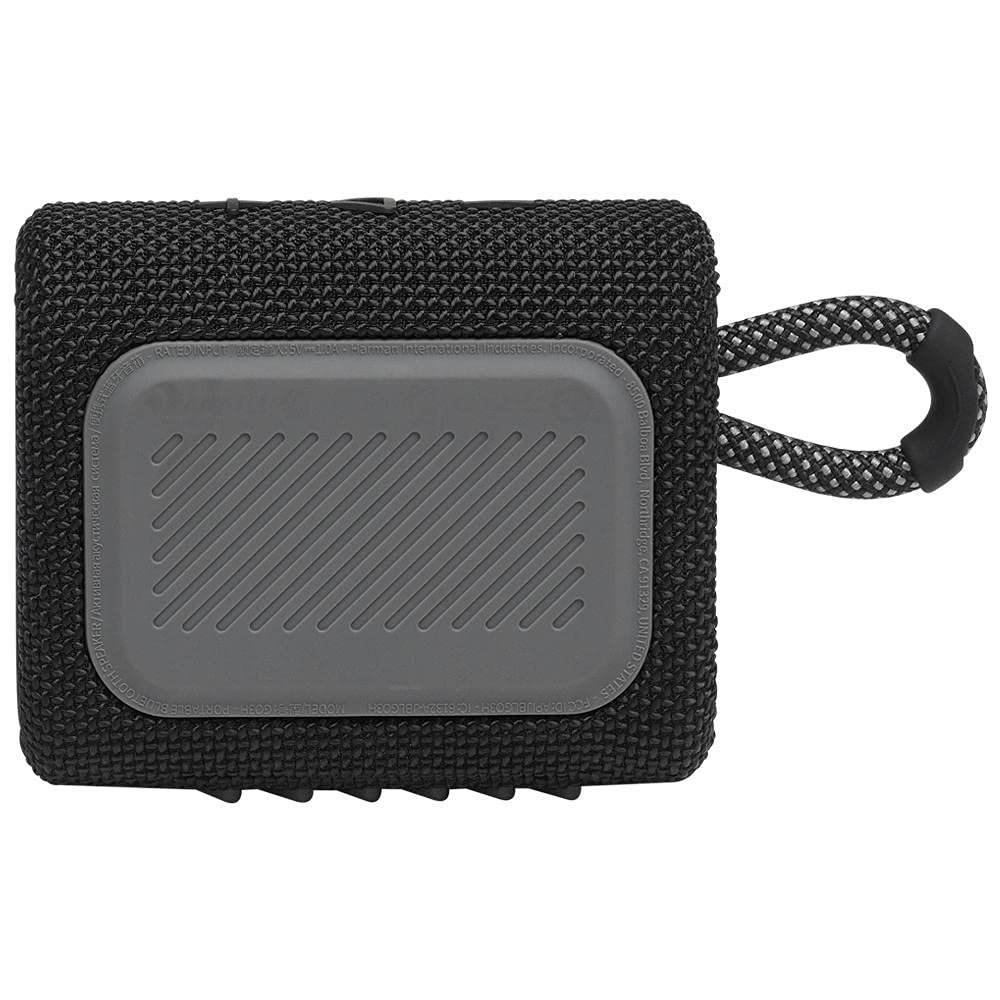 JBL Go 3 Wireless Portable Bluetooth Mini Speaker, Small Speaker with Pro Sound, Vibrant Colors with Rugged Fabric Design, Lightweight IP67 Waterproof, Type C Interface (Without Mic, Black) - View 6