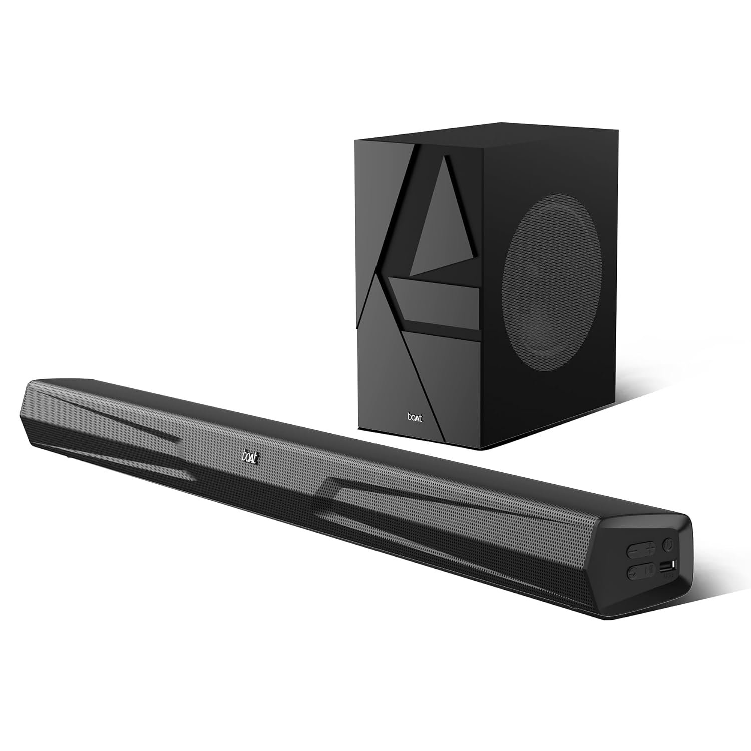 boAt Aavante Bar Quake Pro, 240W Signature Sound, 2.1CH, Wireless Subwoofer, BT v5.3, Multiple Ports, Bass &amp; Treble Controls, Bluetooth Sound bar, Home Theatre Soundbar Speaker (Premium Black)